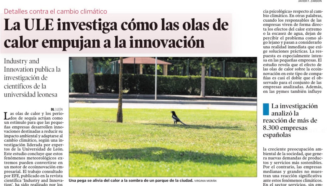 La ULE investiga cómo las olas de calor empujan a la innovación - Diario de León